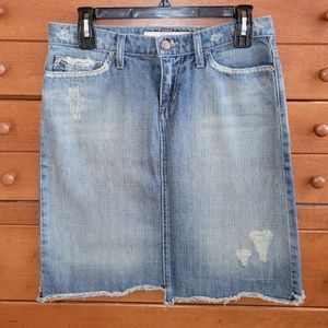 Joe's Jeans Distressed Blue Denim Skirt